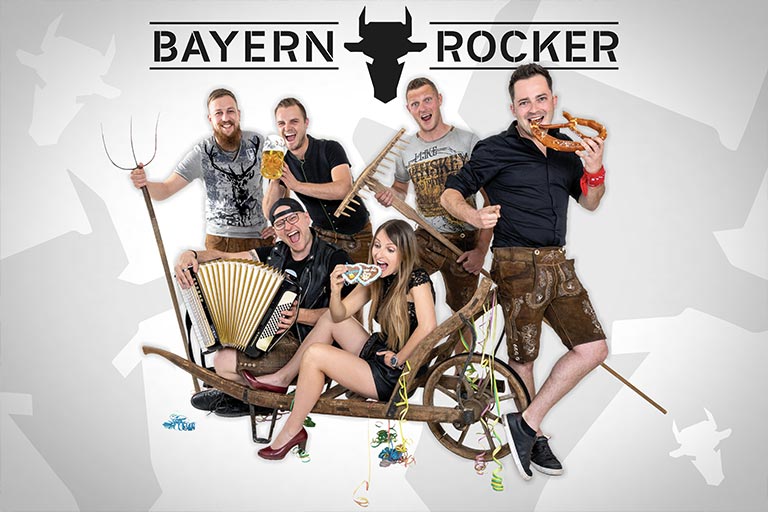 Manyana, Live auf dem Puchheimer & Brucker Volksfest Gruppenfoto der Band BayernRocker